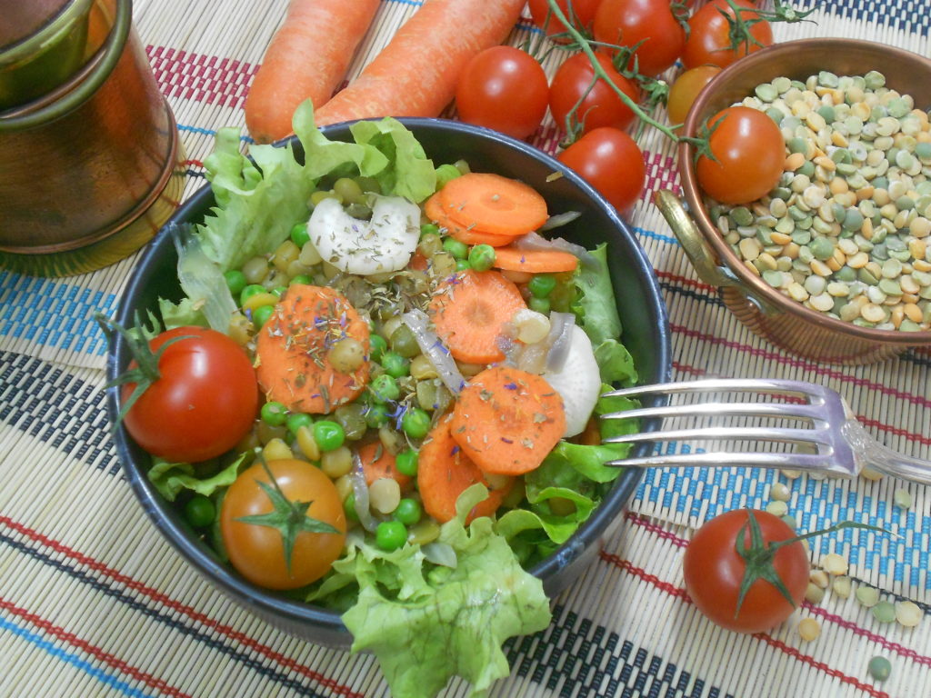 Salade aux pois cassés et aux carottes Nutri Bonheur