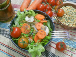 une salade de légumineuses un aliment riche en fibres