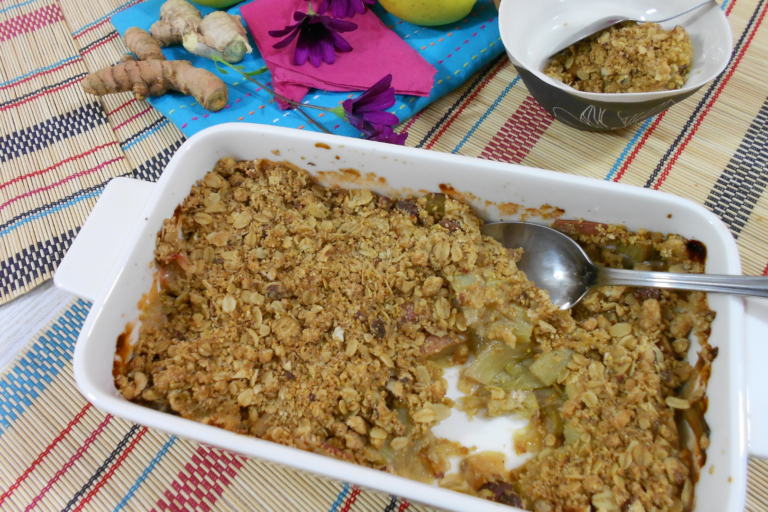 Crumble à la rhubarbe