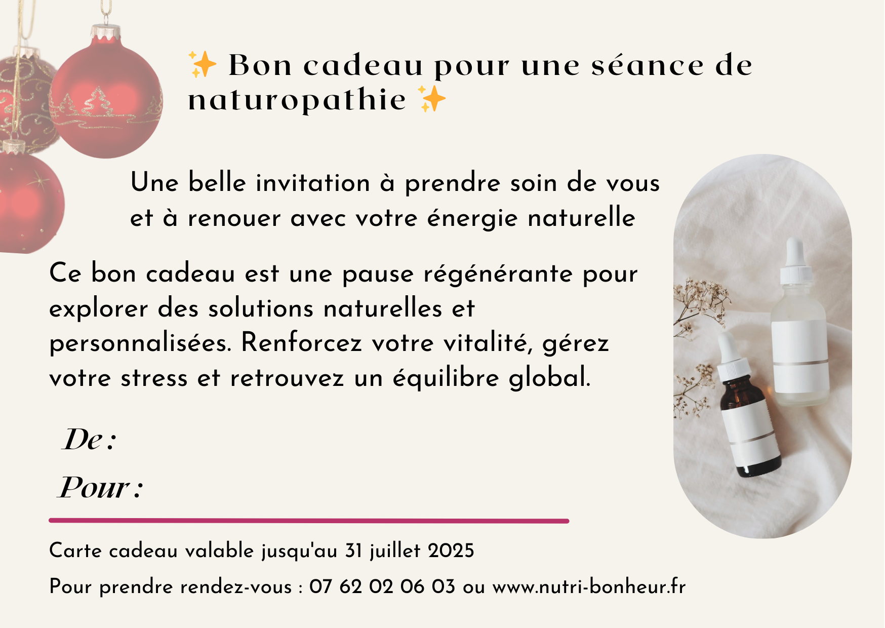 Carte cadeau pour une séance de naturopathie - spéciale Noël – Image 3