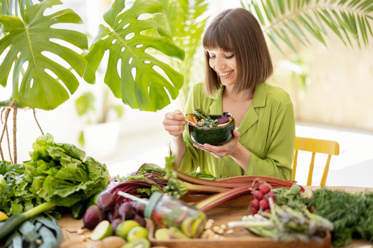 femme mange légumes tous les jours